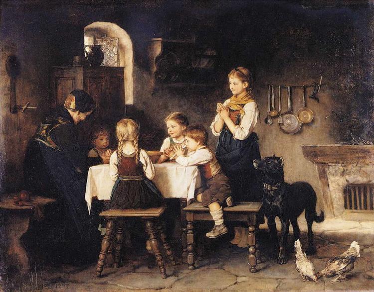 Franz von Defregger Grace Before Meal oil painting picture
